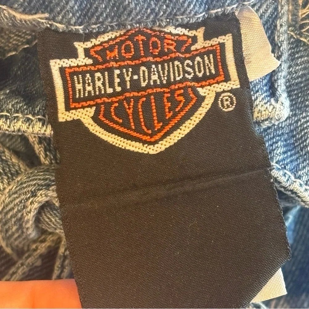 VINTAGE Harley-Davidson 90s Y2K Little Girls 100%‎ Cotton Denim Shorts Size 5